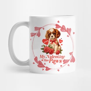 Illustration of Dog With Roses Vintage Style - Valentine's Day Art - Gift for Valentine's Day and Dog Lovers Mug